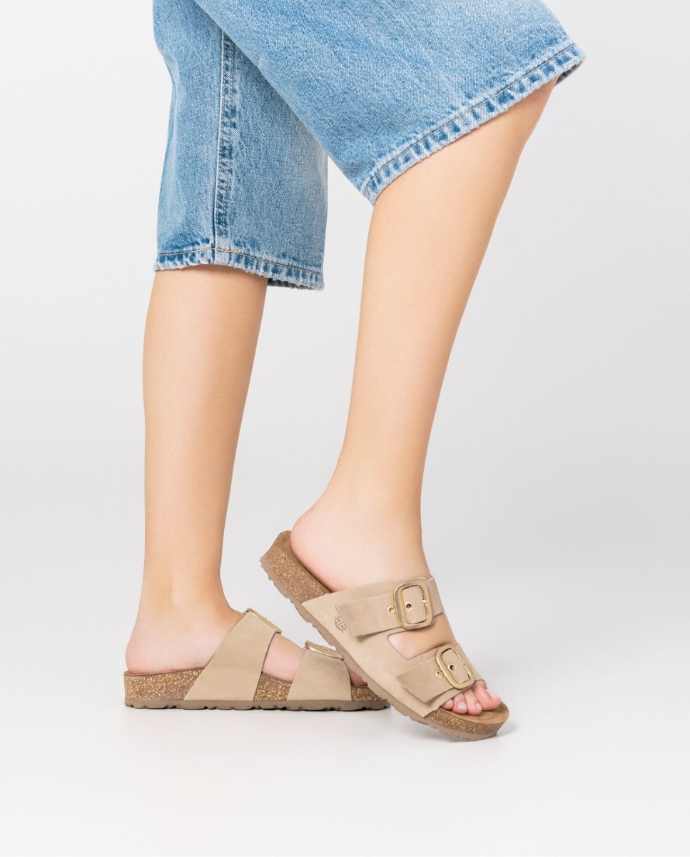 Flache Sandale JERBA-136 beige