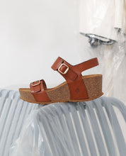 Sandalo con zeppa BARI-301 marrone