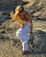 Flache Sandale PETRA-125 grün