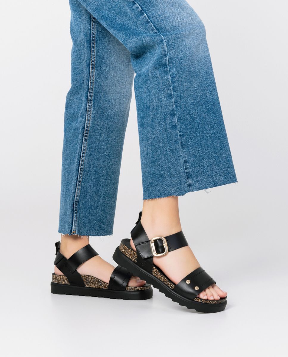 Sandalia de plataforma Tunez 128 negro