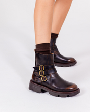 Flat ankle boot ELZE-004 brown