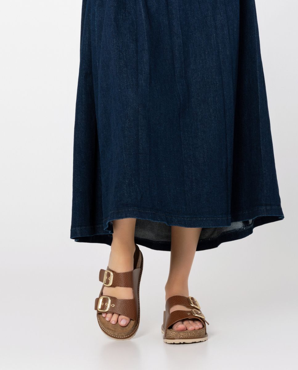 Sandalia de plataforma Oca 013 marrón