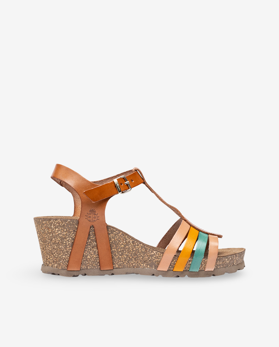 Sandalo con zeppa CADIZ-301 marrone