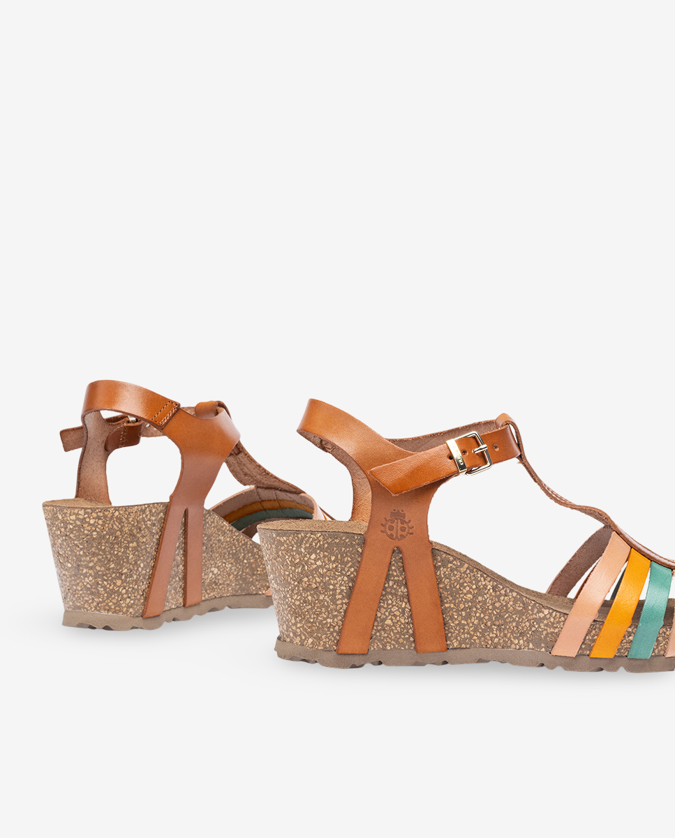 Sandalo con zeppa CADIZ-301 marrone