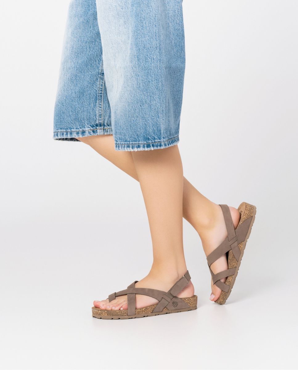 Flat sandal Jerba 718 BROWN - Yokono