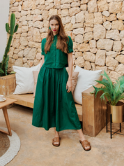 Sandalia plana LEO-301 marrón