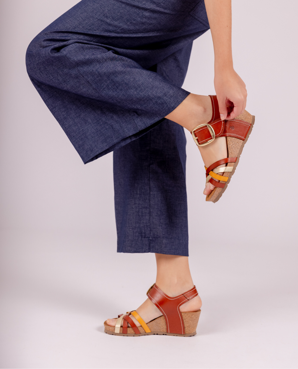 Sandalia de cuña CADIZ-250 amarillo