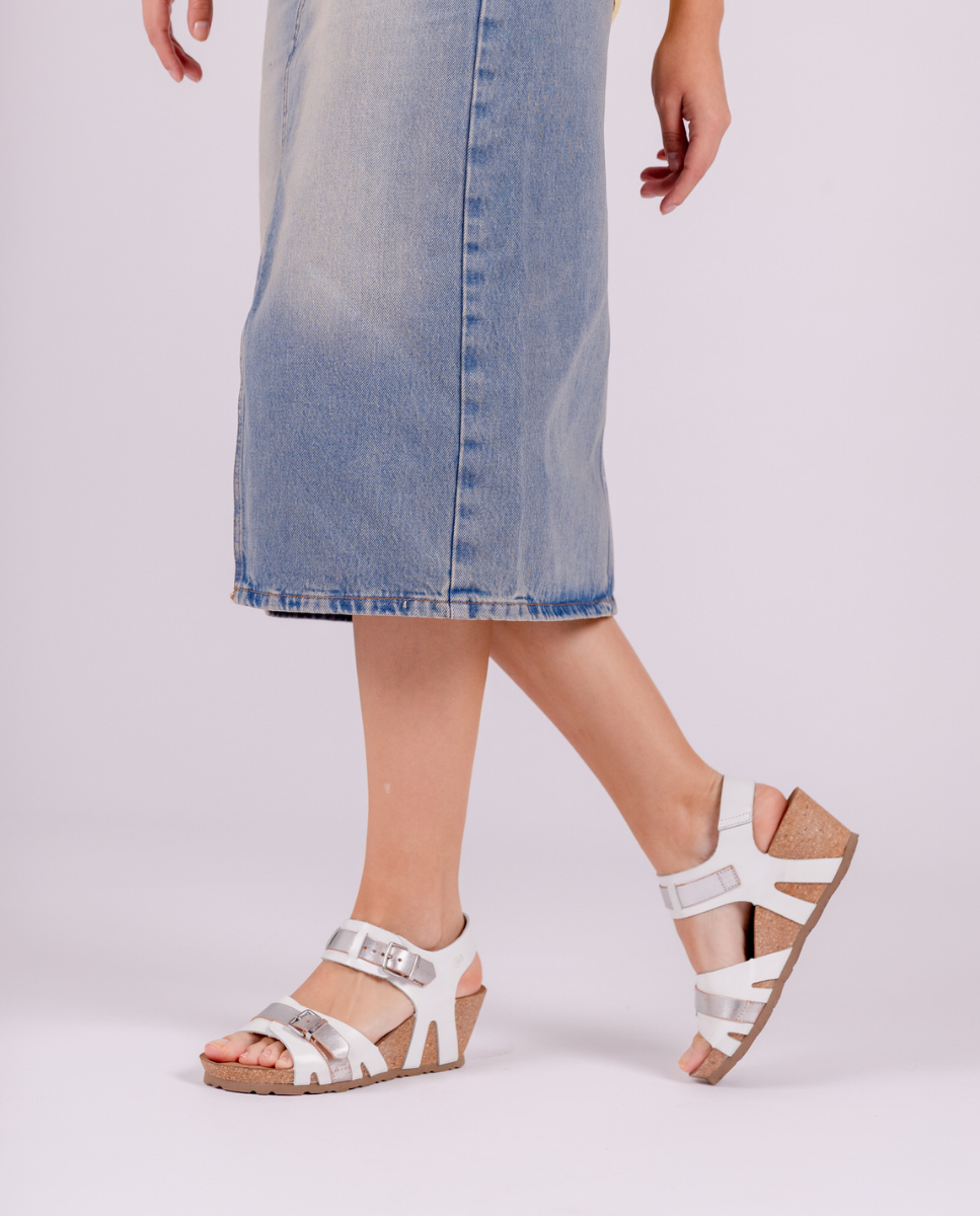 Sandalia de cuña CADIZ-254 blanco