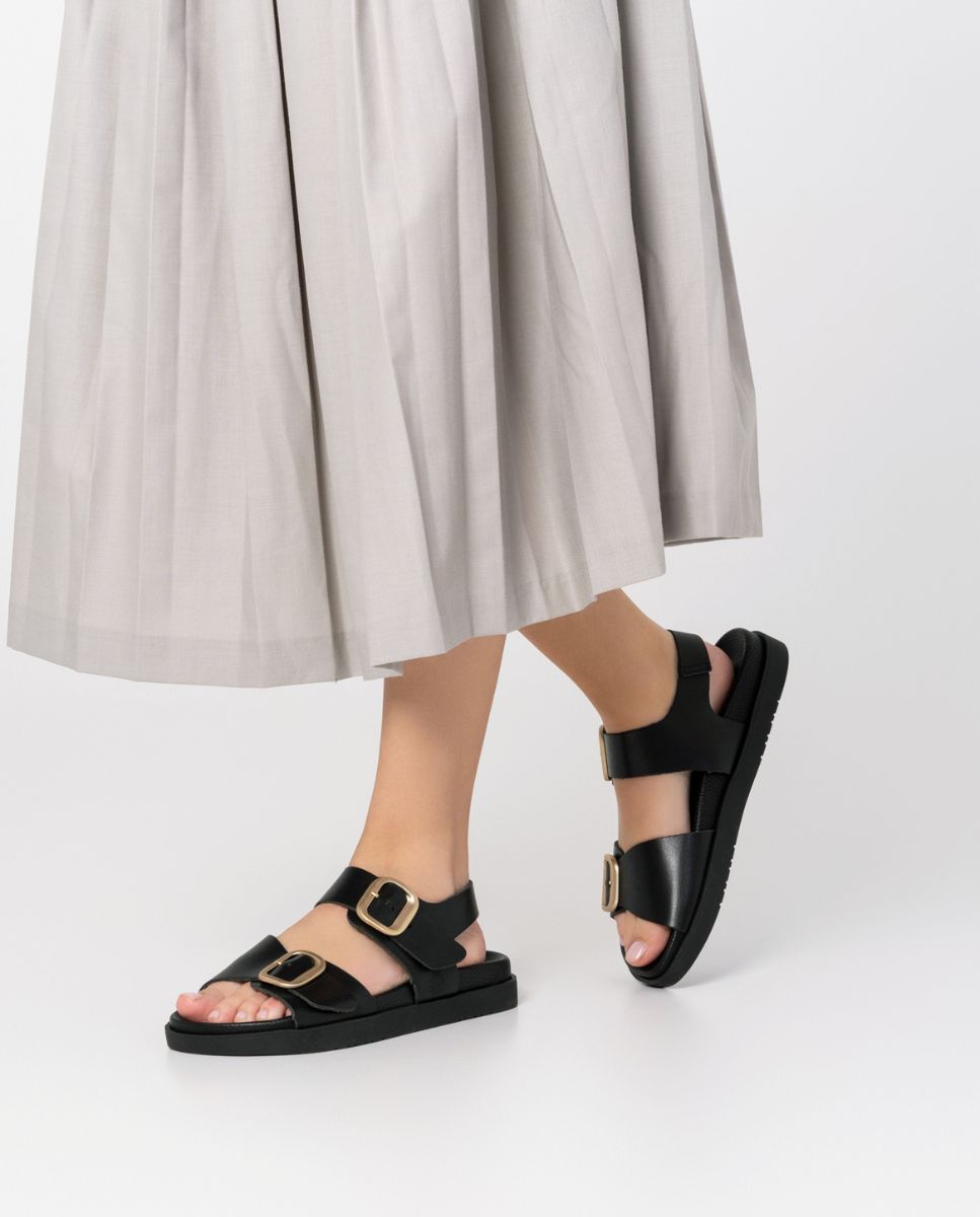 Sandale plate Morena 002 noir