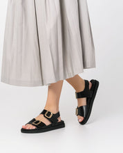 Sandale plate Morena 002 noir