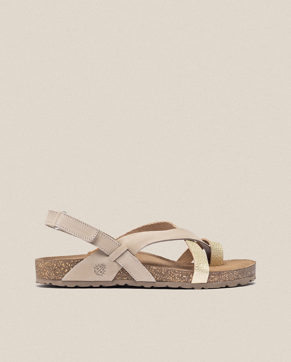 Jerba 718 gold flat sandal - Yokono