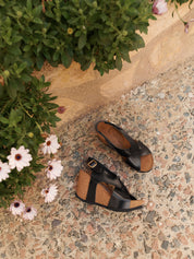 Sandalia de cuña CORFU-250 negro