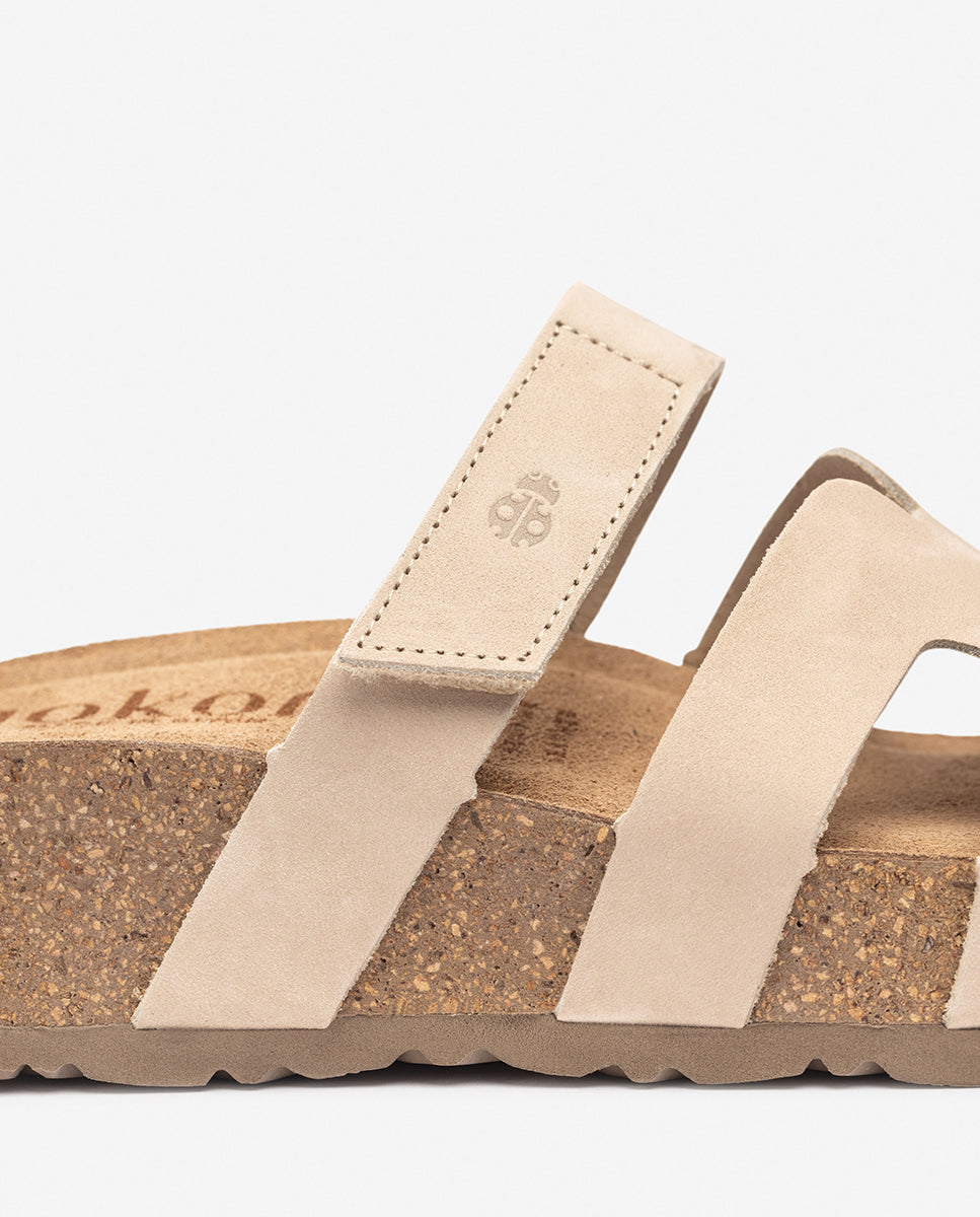 Sandalo con zeppa WIWI-125 beige