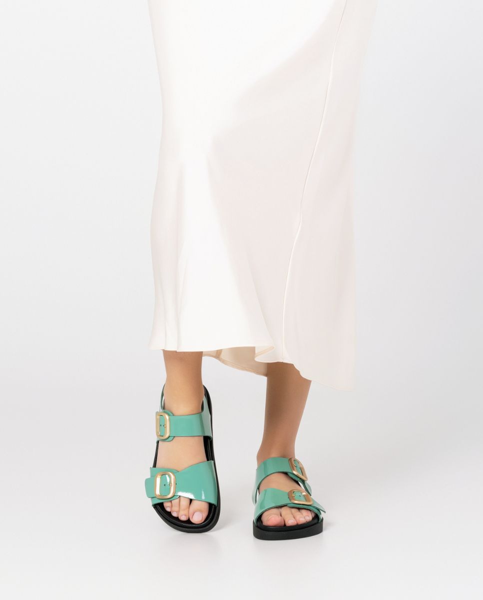 Sandale plate Morena 002 verte