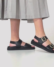 Sandale plate Morena 002 noir