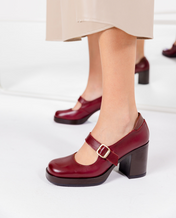 Heeled shoe KOLIN-010 burgundy