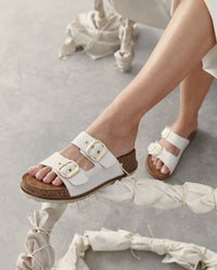 Sandale à plateforme OCA-013 blanc