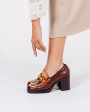 Heeled shoe KOLIN-011 brown