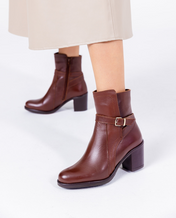 Heeled ankle boot ORNE-001 brown