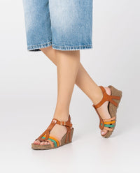 Sandale à semelle compensée CADIZ-301 marron