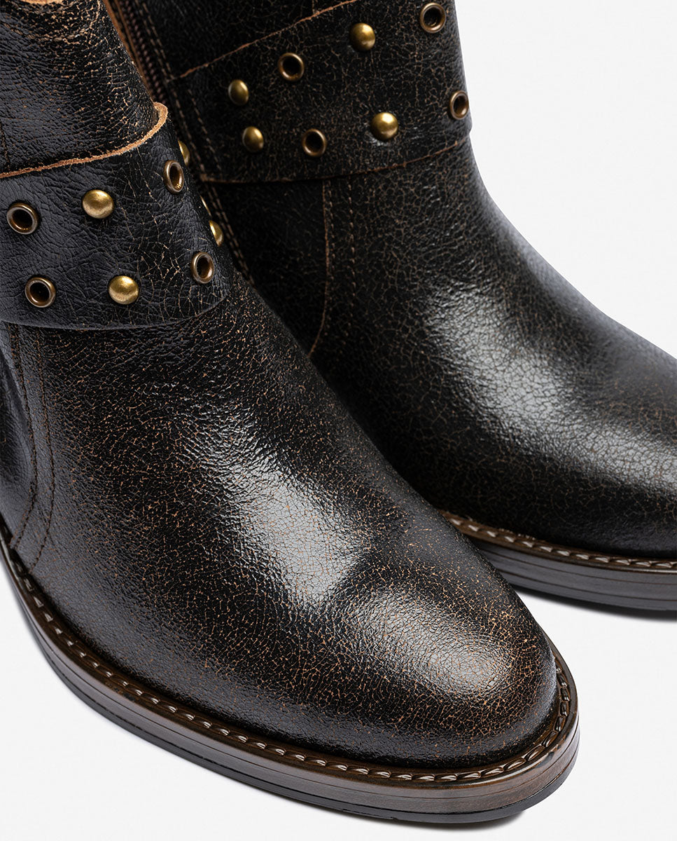 Botín de tacón BRAVA-001 marrón