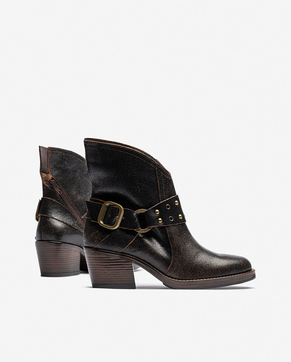 Botín de tacón BRAVA-001 marrón