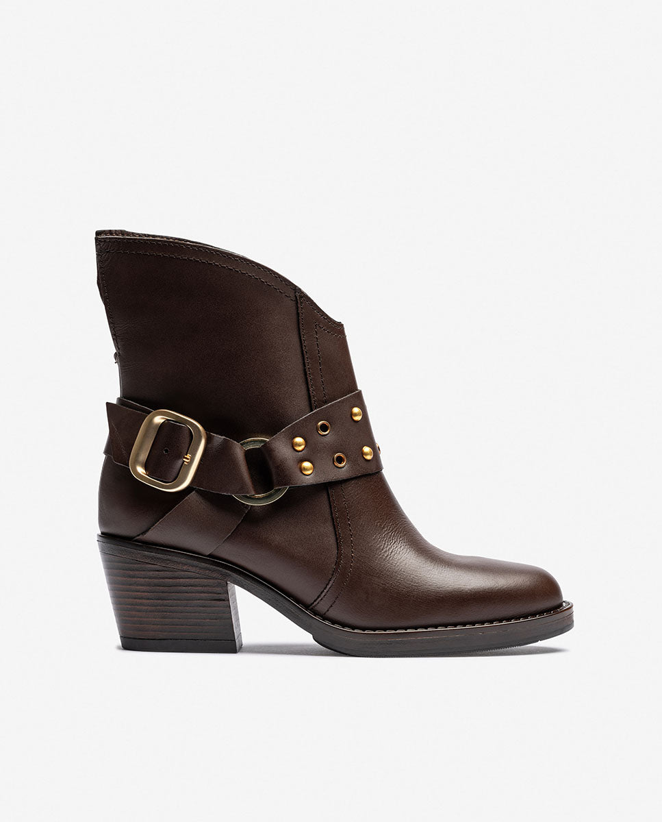 Bottine à talon BRAVA-001 marron