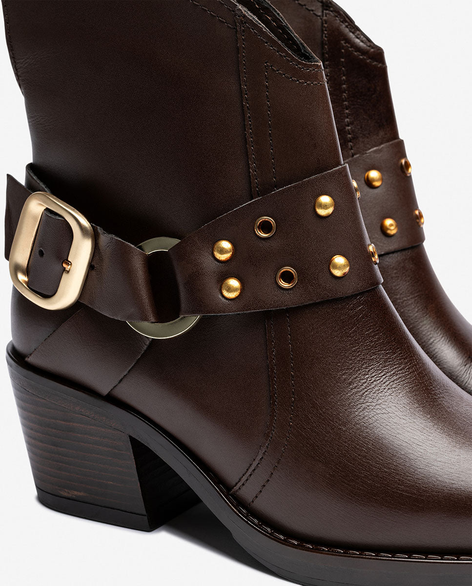 Bottine à talon BRAVA-001 marron