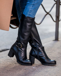 Stivaletti con tacco PRAGA-017 nero