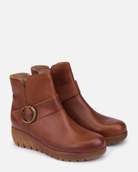 Botín de cuña ATENAS-019 marrón