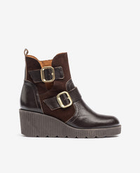 Botín de cuña MADONA-011 marrón