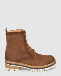 stivaletti con tacco riga 003 marrone