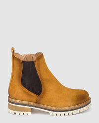 stivaletti con tacco riga 004 marrone