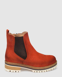 stivaletti con tacco riga 004 arancione