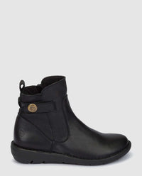 stivaletto con zeppa lyon 006 nero