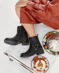 Botín plano SPA-005 NEGRO