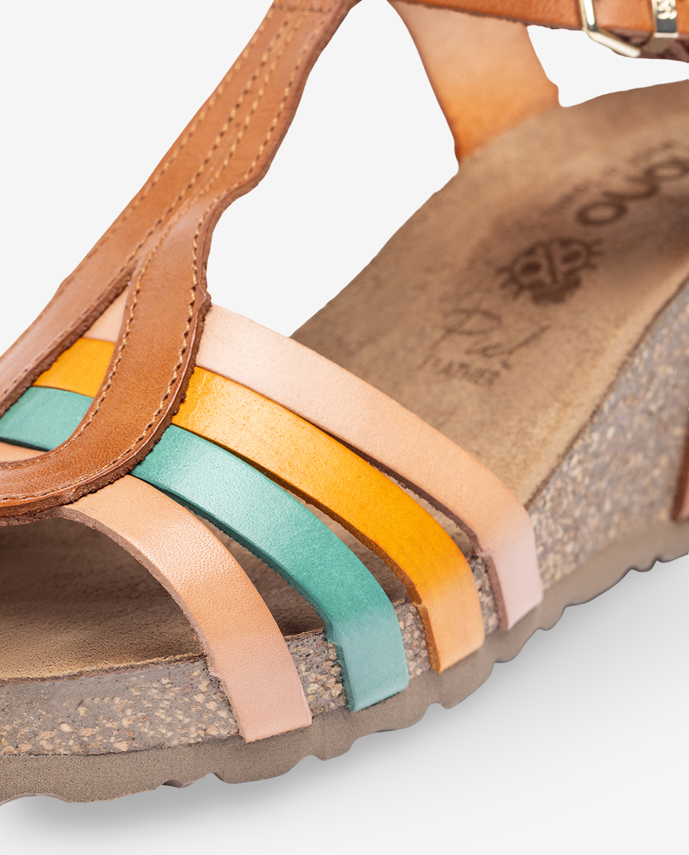 Sandale à semelle compensée CADIZ-301 marron