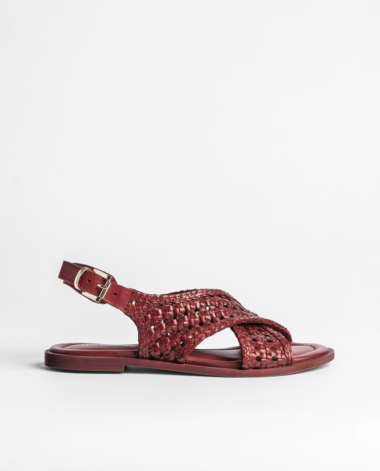 Sandale plate CRES-252 bordeaux