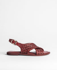 Sandale plate CRES-252 bordeaux