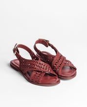 Sandale plate CRES-252 bordeaux