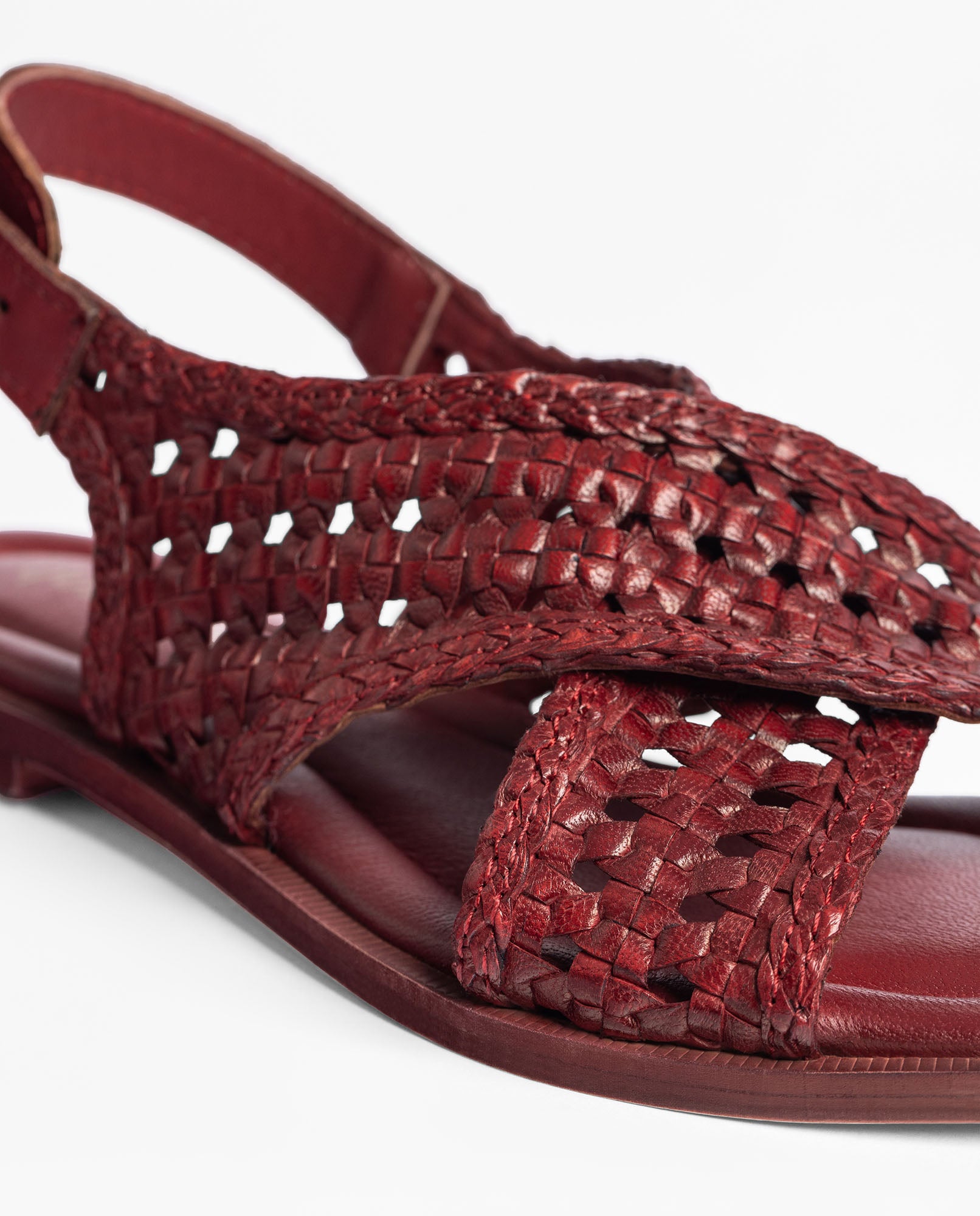 Sandale plate CRES-252 bordeaux