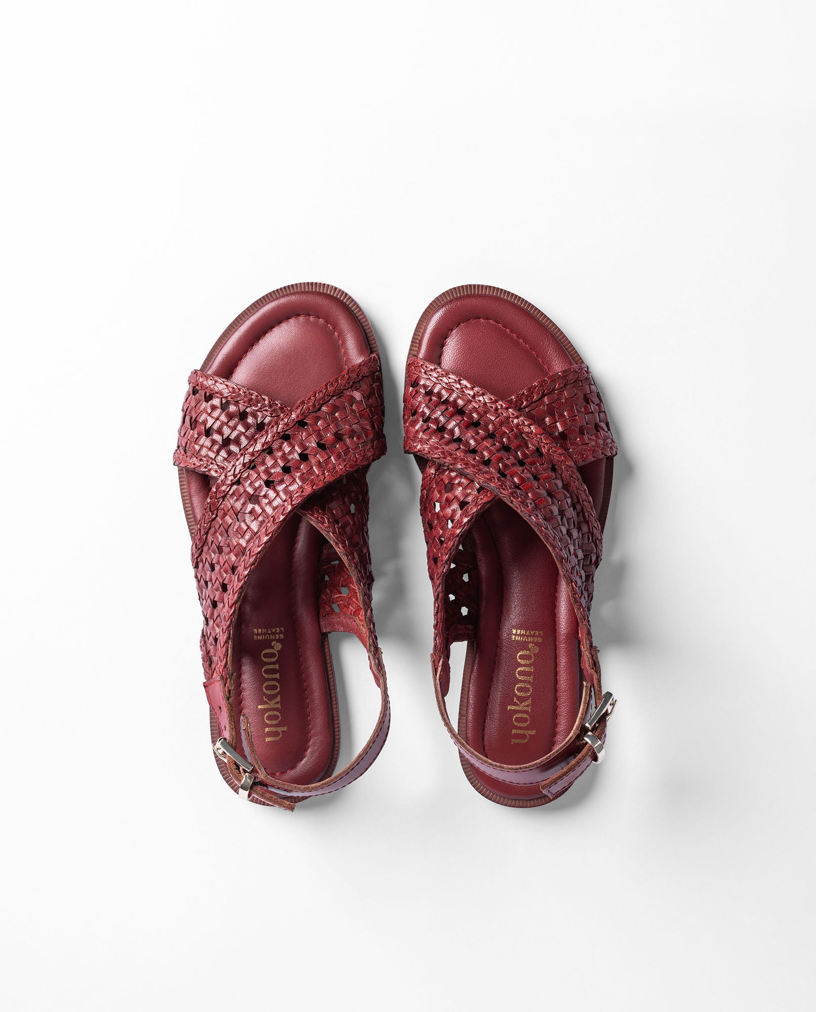 Sandale plate CRES-252 bordeaux