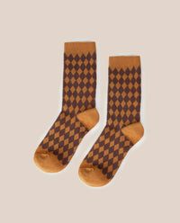 Sock Harlequin Camel