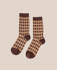 Sock Harlequin Brown