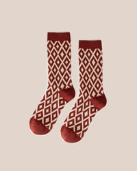Sock Diamond Burgundy