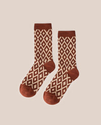 Calzino Diamante Terracotta