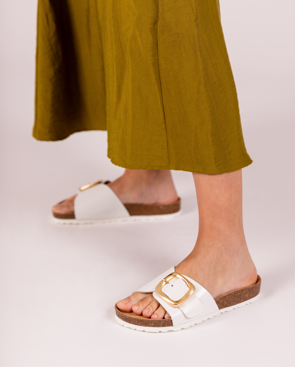 Sandalia plana GRANADA-114 blanco