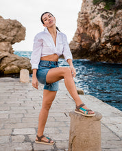 Flat sandal INCA-118 blue