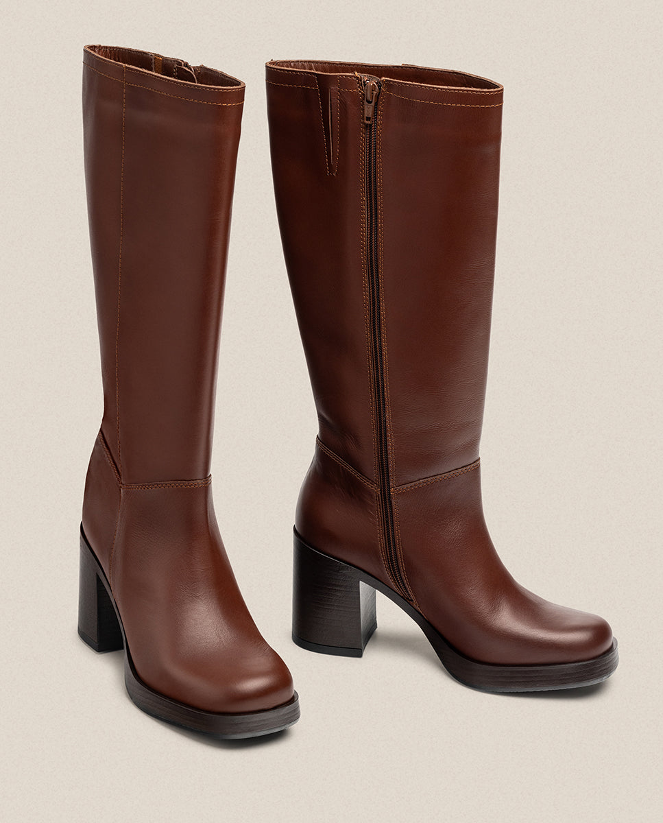 Heeled boot KOLIN-008 brown