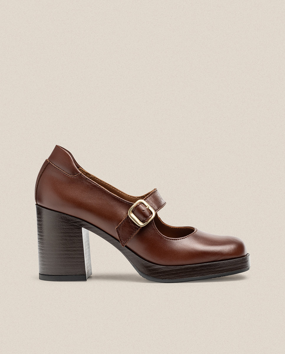 Heeled shoe KOLIN-010 brown